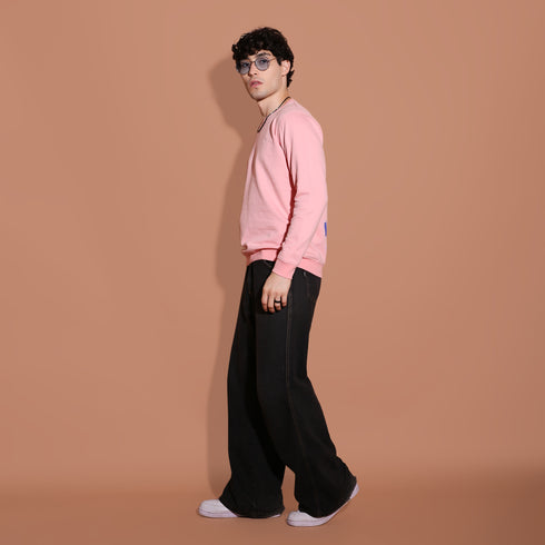 Sip Happens Men Sweatshirt – Baby Pink