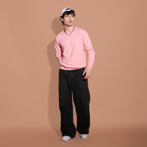 Sip Happens Men Sweatshirt – Baby Pink