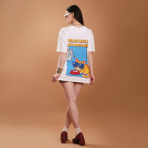 Chillin’ Like No One’s Watching Women Oversized Tee