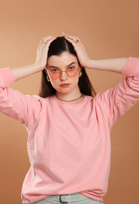 Sip Happens Women Sweatshirt – Baby Pink