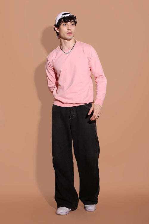 Sip Happens Men Sweatshirt – Baby Pink