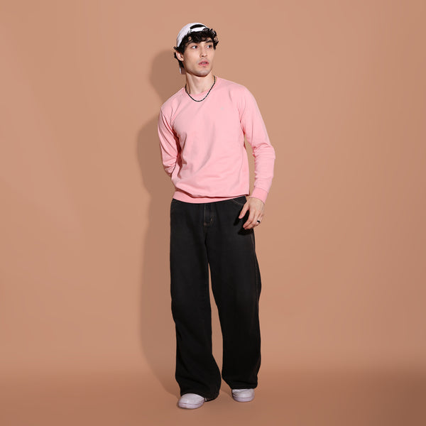 Sip Happens Men Sweatshirt – Baby Pink