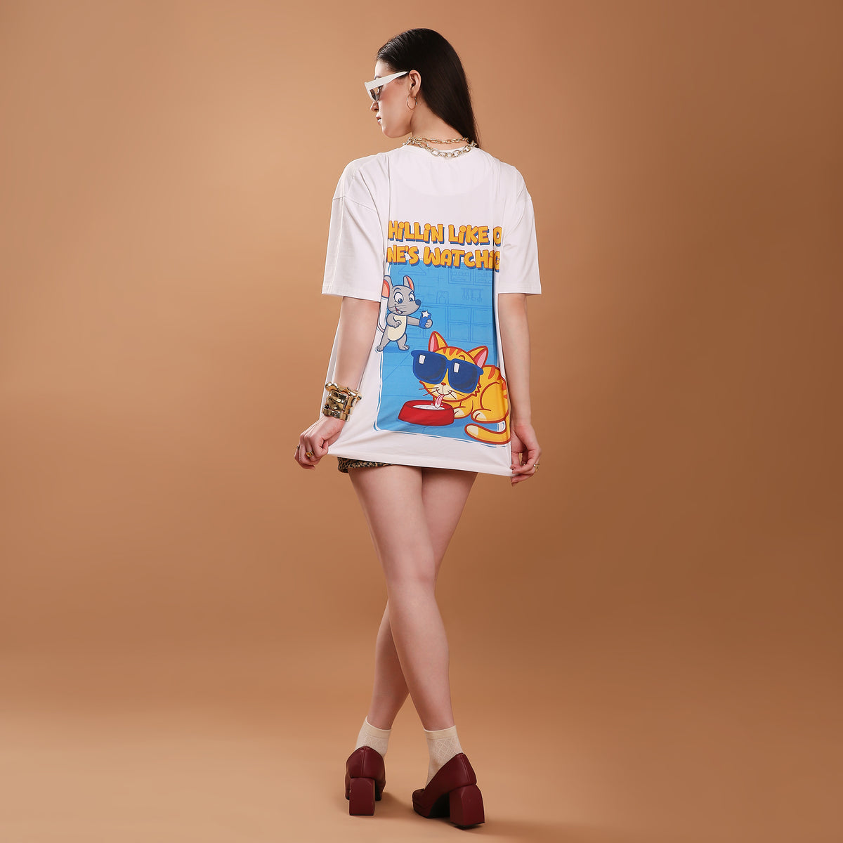 Chillin’ Like No One’s Watching Women Oversized Tee