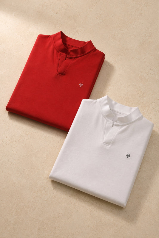 Edge Polo – Classic Duo (Red & White)
