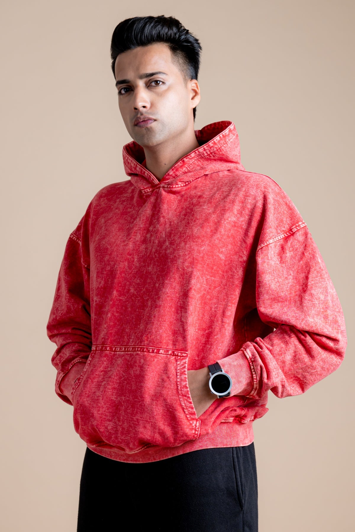 Vintage Wash Hoodie – Ember Red